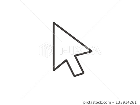 Simple illustration of a white mouse pointer with a black border Simple illustration of a white mouse pointer with a black border 135914261