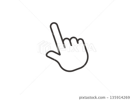 A simple illustration of a mouse pointer with only a black line 135914269