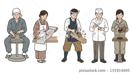 支持日本傳統工藝的工匠和手工藝人插畫集 支持日本傳統工藝的工匠和手工藝人插畫集 135914895