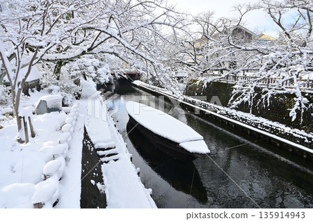 大垣船町港（岐阜縣大垣市）的雪景 135914943