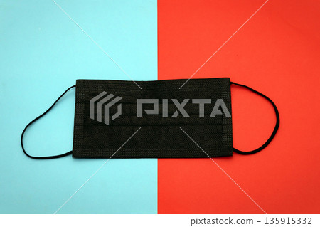 Black protective surgical face mask Black protective surgical face mask 135915332