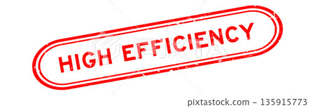 Grunge red high efficiency word rubber seal stamp on white background 135915773