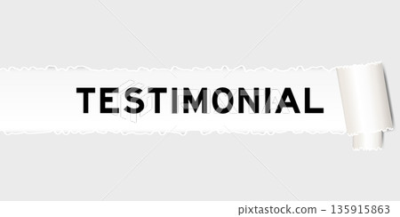 Ripped gray paper background that have word testimonial under torn part Ripped gray paper background that have word testimonial under torn part 135915863
