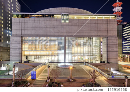 Night view of the Aichi Arts Center in Nagoya 135916368