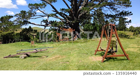 The square where Bilbo's birthday party was held and the Party Tree [Matamata, New Zealand] 135916440