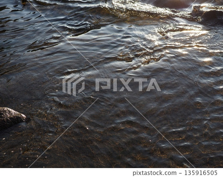 Art on the surface of water. A miracle in every moment. Copy space. Texture. Art woven by nature. Art on the surface of water. A miracle in every moment. Copy space. Texture. Art woven by nature. 135916505