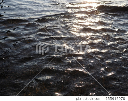 Art of light reflected on the water surface. Copy space. Water art background. Art of a moment. Cherish that moment. Art of light reflected on the water surface. Copy space. Water art background. Art of a moment. Cherish that moment. 135916978