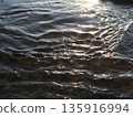 Art of light reflected on the water surface. Copy space. Water art background. Art of a moment. Cherish that moment. 135916994