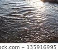 Art of light reflected on the water surface. Copy space. Water art background. Art of a moment. Cherish that moment. 135916995