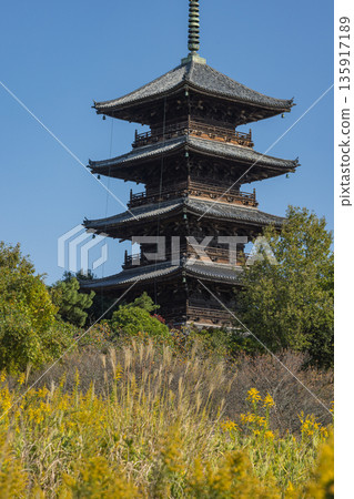 日本岡山縣總社市備中國分寺的五重塔 135917189