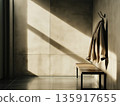 A half-empty cloakroom with a 135917655