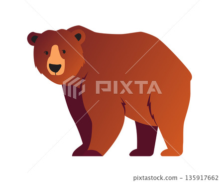 Grizzly Bear - Colorful Flat Design Illustration Grizzly Bear - Colorful Flat Design Illustration 135917662