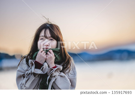 Winter seaside portrait Winter seaside portrait 135917693