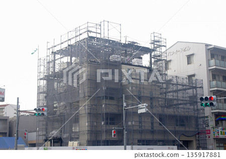 Building under construction in front of the Saikyo Line station 135917881