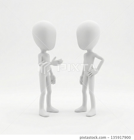 兩人交談的圖片 黏土模型 兩人交談的圖片 黏土模型 135917900