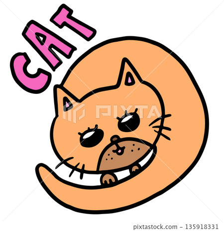 Hand drawn illustrations of cat and CAT letters for decoration, kitten cartoon, characters, comic, mascot, stickers, tattoo, pet shop, vet, animal, home decor, house, yard, playtime, brooch, pin, icon Hand drawn illustrations of cat and CAT letters for decoration, kitten cartoon, characters, comic, mascot, stickers, tattoo, pet shop, vet, animal, home decor, house, yard, playtime, brooch, pin, icon 135918331