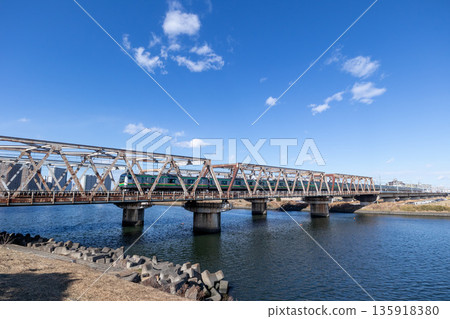 Rokugo River Bridge on the Tokaido Main Line Rokugo River Bridge on the Tokaido Main Line 135918380