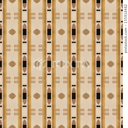 Abstract mid-century geometrical background, retro style seamless pattern in beige and black tones Abstract mid-century geometrical background, retro style seamless pattern in beige and black tones 135918482