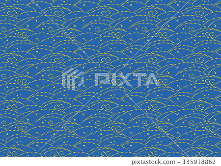 Japanese seamless pattern [Wave] 135918862