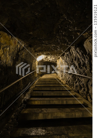Stalactites in Ikura Cave, Ikura, Niimi City, Okayama Prefecture, Japan 135919121