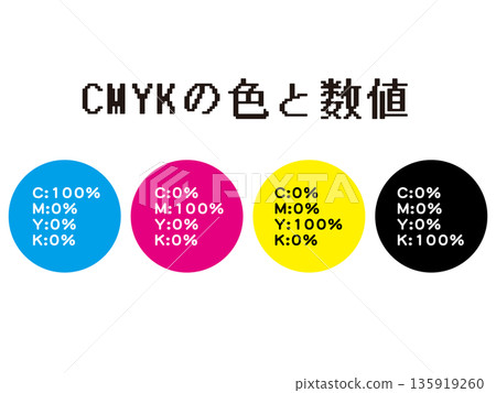 CMYK numerical illustration material set 3 135919260