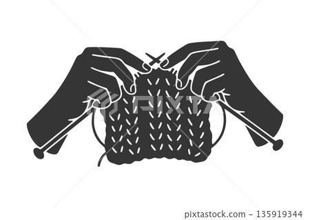 編織手輪廓圖標 135919344