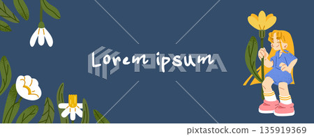 Spring Child Banner With Copyspace Spring Child Banner With Copyspace 135919369