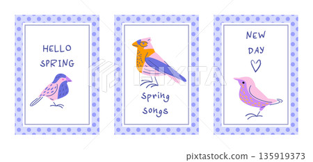 Spring Birds Greeting Card Set Spring Birds Greeting Card Set 135919373