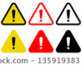 Set of icons representing warnings, cautions, dangers and errors 135919383