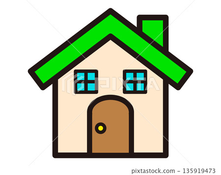 簡單的房屋圖示插圖素材 135919473