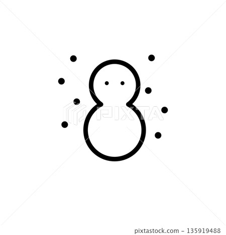 簡單的彩色天氣圖標,雪人,降雪 簡單的彩色天氣圖標,雪人,降雪 135919488