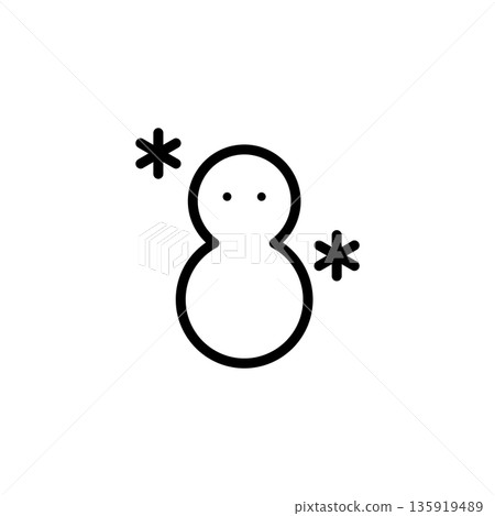 簡單的彩色天氣圖標，雪人，水晶 135919489
