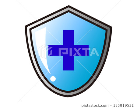 Simple shield icon illustration 2 135919531