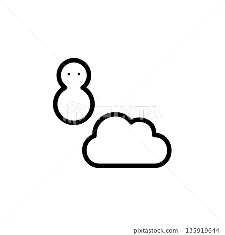 Simple color weather icon snow cloud Simple color weather icon snow cloud 135919644