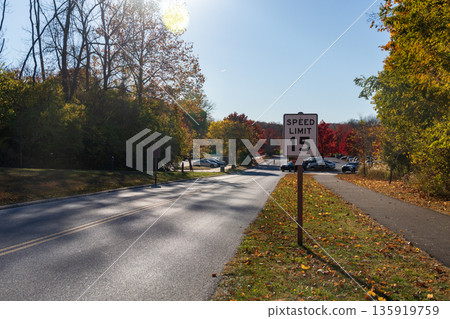 A road with a speed limit of 15 mph 135919759