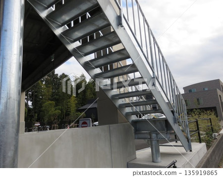 Steel staircase seen from below 135919865