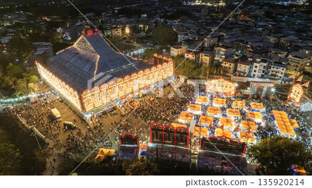 townscape of Yuen long, Kam Tin, a Massive bamboo structure for stage rituals and Cantonese opera performance during Kam Tin village thanksgiving ritual 2026 townscape of Yuen long, Kam Tin, a Massive bamboo structure for stage rituals and Cantonese opera performance during Kam Tin village thanksgiving ritual 2026 135920214