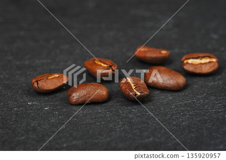 whole coffee beans close-up selective focus 135920957