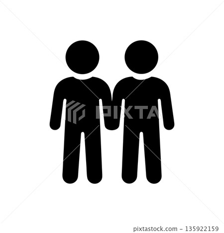 Simple Human Equality Bond Icon Simple Human Equality Bond Icon 135922159