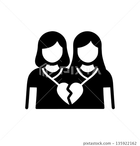 Broken Bond and Separation Icon Broken Bond and Separation Icon 135922162
