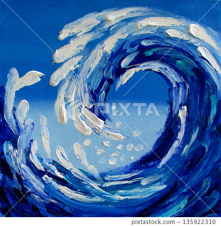 Seascape Art, Original painting colorful 135922310