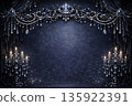 Dark Blue Gothic Rococo Crown Stage Backdrop 135922391