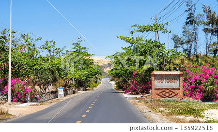 A Beautiful Road In Binh Thuan Province, Vietnam. A Beautiful Road In Binh Thuan Province, Vietnam. 135922518