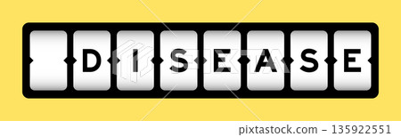 Black color in word dissease on slot banner with yellow color background Black color in word dissease on slot banner with yellow color background 135922551