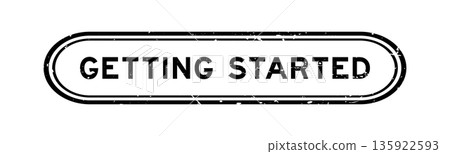 Grunge black getting started word rubber seal stamp on white background Grunge black getting started word rubber seal stamp on white background 135922593