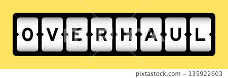 Black color in word overhaul on slot banner with yellow color background 135922603
