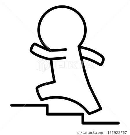 Illustration of a person running up the stairs Illustration of a person running up the stairs 135922767
