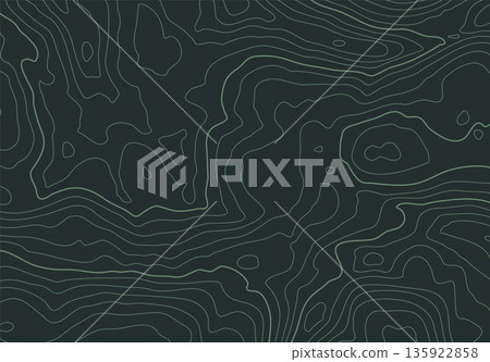 Topographic map background with altitude lines. Abstract terrain topography with elevation levels of the relief 135922858