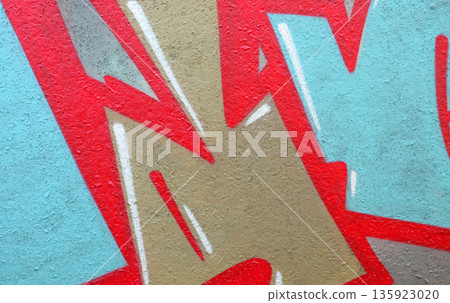 Colorful background of graffiti painting artwork with bright aerosol outlines on wall. Old school street art piece made with aerosol spray paint cans. Contemporary youth culture backdrop Colorful background of graffiti painting artwork with bright aerosol outlines on wall. Old school street art piece made with aerosol spray paint cans. Contemporary youth culture backdrop 135923020