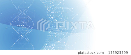 Futuristic genome, DNA strands, connected neural web, science wallpaper 135925399